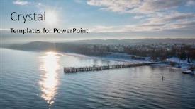  Presentation with landscape - Presentation theme featuring beautiful-landscape-with-wooden-pier background and a light blue colored foreground