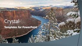  Presentation with recreation - Presentation theme featuring beautiful-landscapes-in-flaming-gorge background and a tawny brown colored foreground