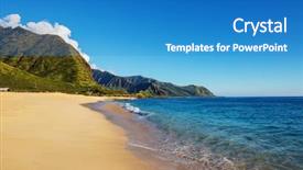  Presentation with beautiful landscapes - Beautiful presentation theme featuring beautiful landscapes in oahu island backdrop and a teal colored foreground