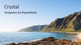  Presentation with beautiful spanish landscape costa blanca - Colorful theme enhanced with beautiful landscapes in oahu island backdrop and a light blue colored foreground
