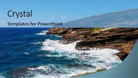  Presentation with beautiful spanish landscape costa blanca - Slide deck enhanced with beautiful landscapes in oahu island background and a light blue colored foreground