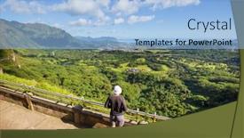  Presentation with hawaii - Presentation enhanced with beautiful landscapes in oahu island hawaii background and a light blue colored foreground