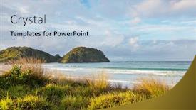  Presentation with beautiful-landscapes - PPT theme having beautiful-landscapes-it-the-ocean background and a light blue colored foreground