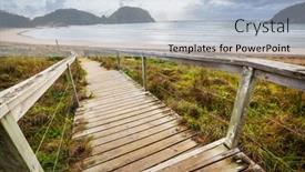  Presentation with inspiring - Presentation theme with beautiful-landscapes-it-the-ocean background and a light blue colored foreground