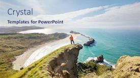  Presentation with inspiring - Presentation theme with beautiful-landscapes-it-the-ocean background and a lemonade colored foreground