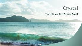  Presentation with inspiring - Presentation theme with beautiful-landscapes-it-the-ocean background and a sky blue colored foreground