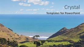  Presentation with inspiring - Beautiful slide deck featuring beautiful-landscapes-it-the-ocean backdrop and a light blue colored foreground