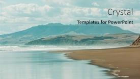  Presentation with beautiful-landscapes - PPT theme enhanced with beautiful-landscapes-it-the-ocean background and a light blue colored foreground