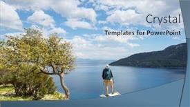  Presentation with beautiful landscapes - Audience pleasing theme consisting of beautiful-landscapes-on-the-carian backdrop and a light blue colored foreground