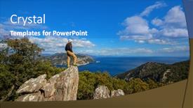  Presentation with beautiful landscapes - Slide set having beautiful-landscapes-on-the-carian background and a teal colored foreground