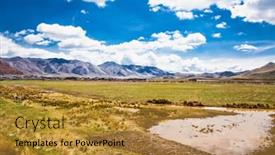  Presentation with beautiful landscapes - Cool new theme with beautiful-landscapes-on-the-road backdrop and a gold colored foreground