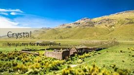  Presentation with beautiful landscapes - PPT theme with beautiful-landscapes-on-the-road background and a yellow colored foreground