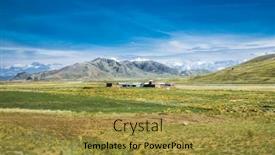  Presentation with beautiful landscapes - Theme having beautiful-landscapes-on-the-road background and a gold colored foreground