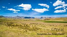  Presentation with beautiful landscapes - PPT theme featuring beautiful-landscapes-on-the-road background and a gold colored foreground