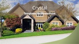  Presentation with neighborhood - Slide deck consisting of beautiful large luxurious home in an upscale canadian neighborhood background and a violet colored foreground