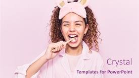  Presentation with pajama - Theme having beautiful-latin-teenager-wearing-pajama background and a pink colored foreground