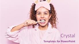  Presentation with face mask - Presentation theme having beautiful-latin-teenager-wearing-pajama background and a pink colored foreground