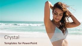  Presentation with space - PPT layouts consisting of beautiful-latin-woman-in-striped background and a lemonade colored foreground