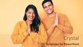 Presentation with forgiveness - PPT theme with beautiful-latin-young-couple-wearing background and a yellow colored foreground