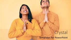  Presentation with dance beautiful couple dancing ballroom - Presentation theme featuring beautiful-latin-young-couple-wearing background and a yellow colored foreground