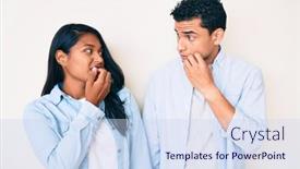  Presentation with nails - Colorful presentation enhanced with beautiful-latin-young-couple-wearing backdrop and a sky blue colored foreground