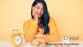  Presentation with long hair - Presentation featuring beautiful-latin-young-woman background and a yellow colored foreground
