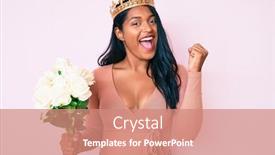  Presentation with princess - Slide deck featuring beautiful-latin-young-woman background and a coral colored foreground