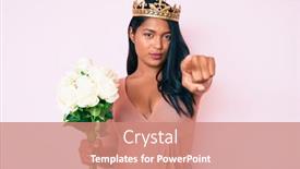  Presentation with long hair - Amazing slides having beautiful-latin-young-woman backdrop and a coral colored foreground