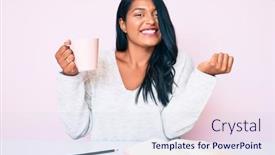  Presentation with coffee book - Amazing presentation having beautiful-latin-young-woman backdrop and a sky blue colored foreground