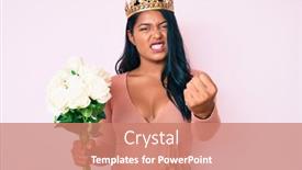  Presentation with hand holding flowers - PPT layouts having beautiful-latin-young-woman background and a coral colored foreground