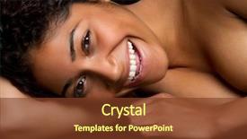  Presentation with beautiful black women smiling - Amazing PPT theme having beautiful laughing black woman backdrop and a tawny brown colored foreground