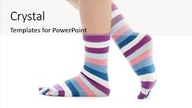  Presentation with socks - Colorful presentation design enhanced with beautiful legs in funny socks backdrop and a lemonade colored foreground