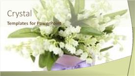  Presentation with lily - PPT theme with beautiful-lily-of-the-valley background and a cream colored foreground