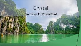  Presentation with vietnam - Slides with beautiful-limestone-karst-islands background and a light blue colored foreground