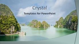  Presentation with vietnam - Slide set having beautiful-limestone-karst-islands background and a light blue colored foreground