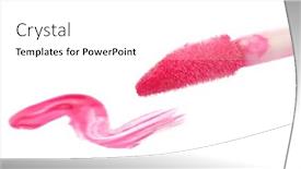  Presentation with brush - PPT layouts having beautiful lip gloss smear with brush isolated on white background and a white colored foreground