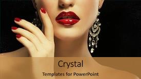  Presentation with lips - Cool new PPT theme with beautiful lips close up red backdrop and a gold colored foreground