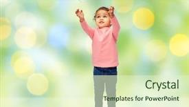  Presentation with baby fashion - Slide deck consisting of beautiful little african american baby background and a soft green colored foreground