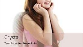  Presentation with ballerina - Presentation design enhanced with beautiful little ballerina with decorative wings isolated on white background and a coral colored foreground