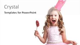  Presentation with lollipop - Slide deck with beautiful little candy princess girl background and a white colored foreground