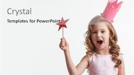  Presentation with magic wand - Presentation theme consisting of beautiful-little-candy-princess-girl background and a white colored foreground