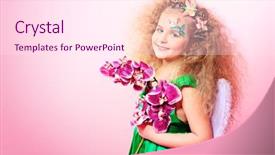 Presentation with fairy - Slide deck consisting of little fairy over pink background background and a pink colored foreground