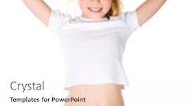  Presentation with fashion - PPT theme consisting of beautiful-little-fashion-model background and a sky blue colored foreground