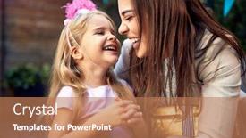  Presentation with birthday party - Colorful slide deck enhanced with beautiful-little-girl-giggling backdrop and a coral colored foreground