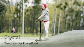  Presentation with extreme - Slides enhanced with beautiful-little-girl-rides background and a mint green colored foreground