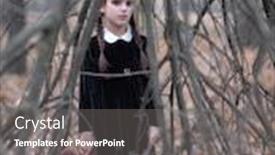  Presentation with ghost spirit - Slide set featuring beautiful-little-girl-with-long background and a gray colored foreground