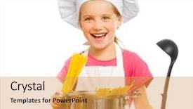  Presentation with beautiful midnight sun over - Colorful PPT theme enhanced with beautiful little girl with spaghetti backdrop and a yellow colored foreground