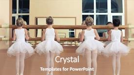  Presentation with ballet - Slides consisting of beautiful little girls practicing ballet background and a coral colored foreground
