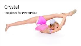  Presentation with professional gymnast - Audience pleasing presentation design consisting of little gymnast girl doing gymnastic backdrop and a white colored foreground