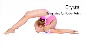  Presentation with professional gymnast - Presentation design consisting of little gymnast girl doing gymnastic background and a white colored foreground